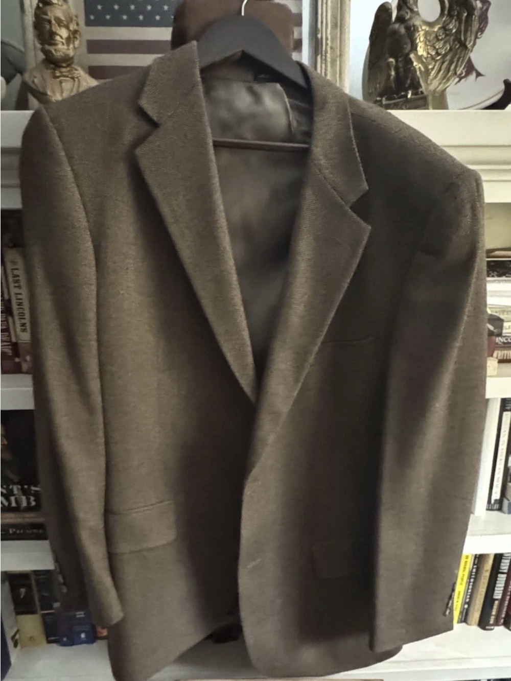 Oak Creek 42R Brown Lambswool Sport Coat Blazer Herringbone 2 Button Jacket-FREE
